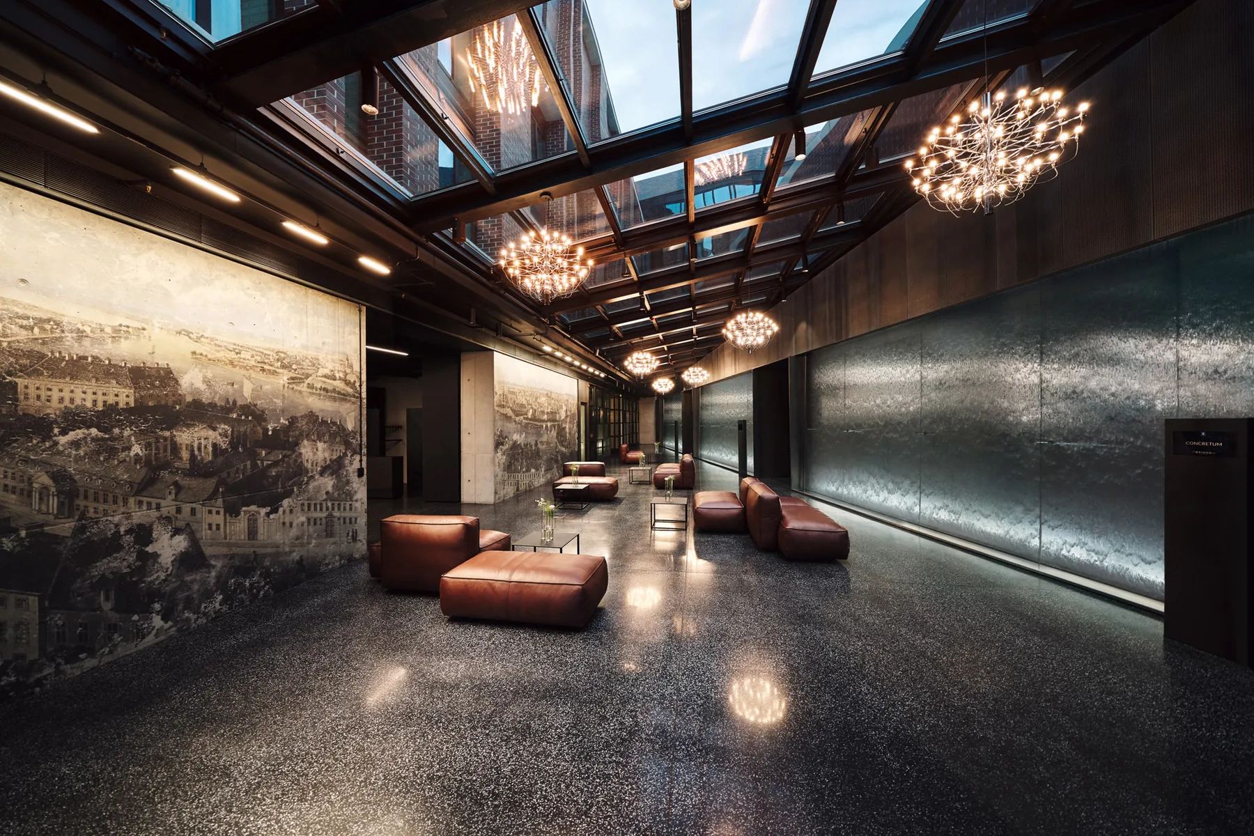 POLFLAM H fire-resistant glass roof application at Hotel The Bridge